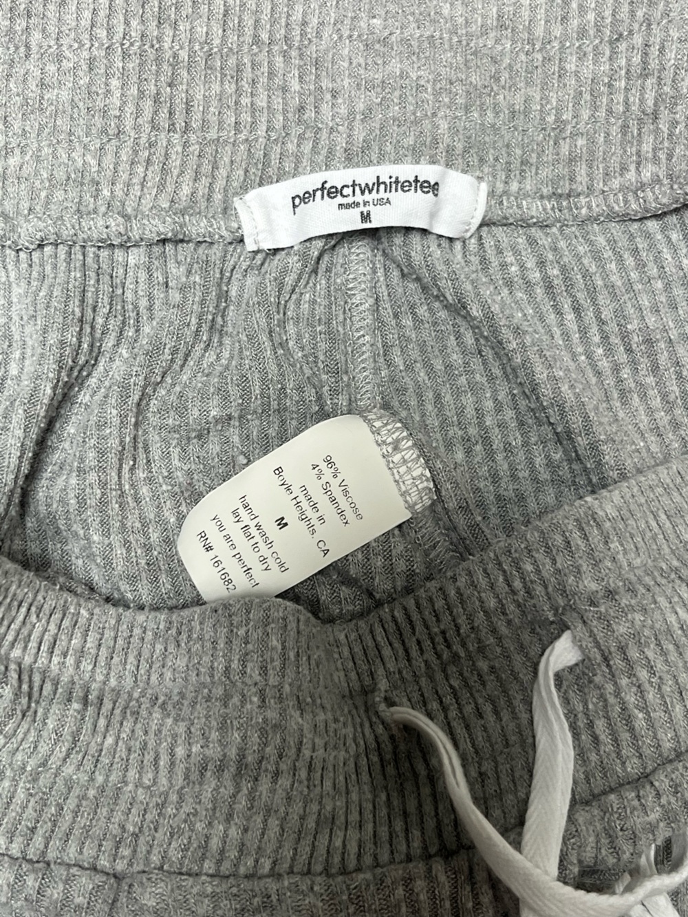 perfectwhitetee Grey Ribbed crop flare lounge pants USA cozy fall M